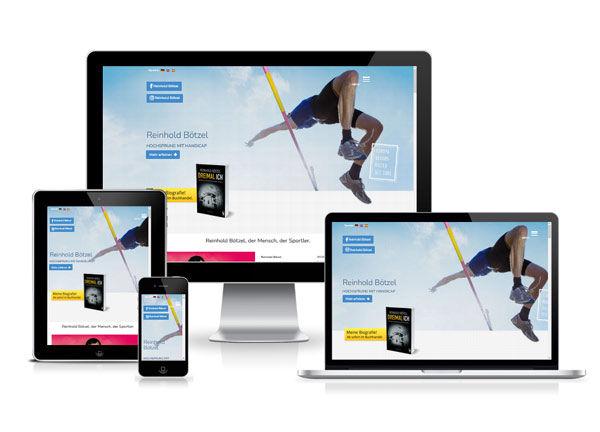 Website-Design für Paralympics-Hochspringer Reinhold Bötzel Screenshot